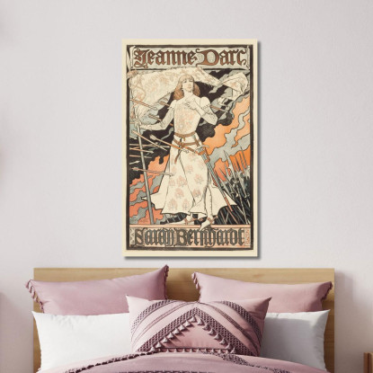 Jeanne D'Arc-Sarah Bernhardt Eugène Grasset egs14 quadro stampato su tela