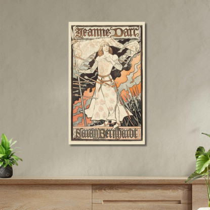 Jeanne D'Arc-Sarah Bernhardt Eugène Grasset egs14 quadro stampato su tela