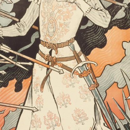 Jeanne D'Arc-Sarah Bernhardt Eugène Grasset egs14 quadro stampato su tela