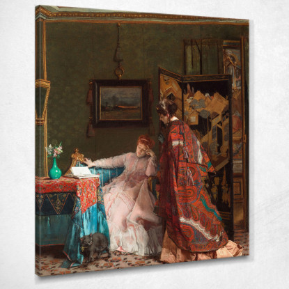 La Visita 2 Alfred Stevens stal91 quadro stampato su tela