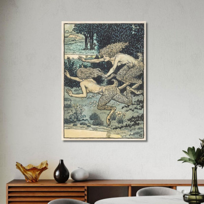 Le Piccole Faunesse Eugène Grasset egs16 quadro stampato su tela