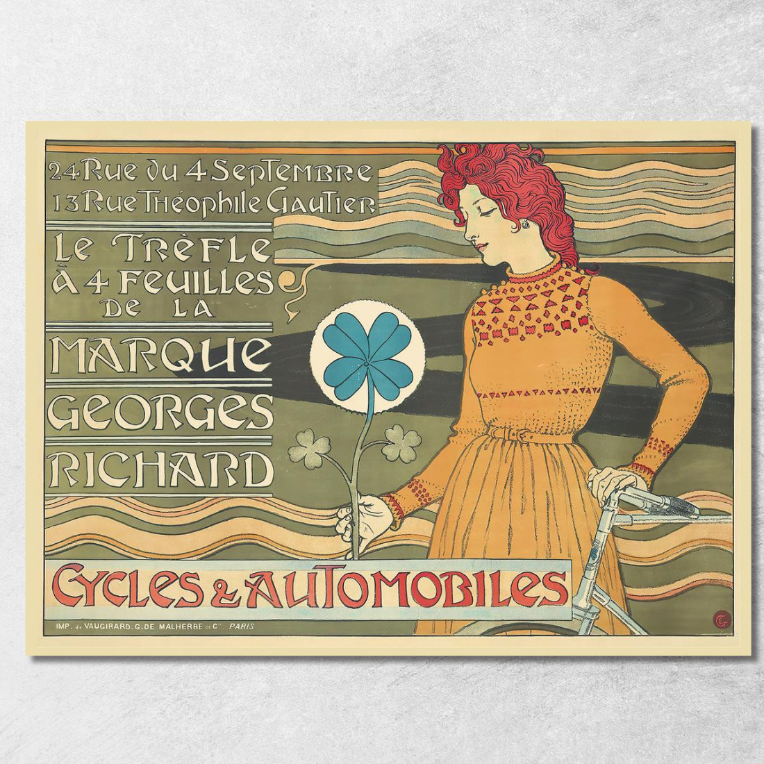 Marchio Georges Richard Cicli E Automobili Eugène Grasset egs20 quadro stampato su tela