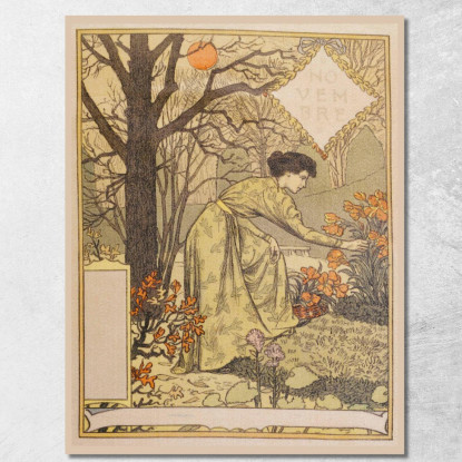 Novembre Eugène Grasset egs22 quadro stampato su tela