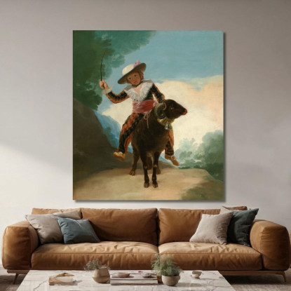Ragazzo Su Un Ariete Francisco de Goya fgy8 quadro stampato su tela