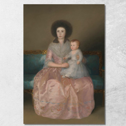 Contessa Di Altamira E Sua Figlia María Agustina Francisco de Goya fgy11 quadro stampato su tela