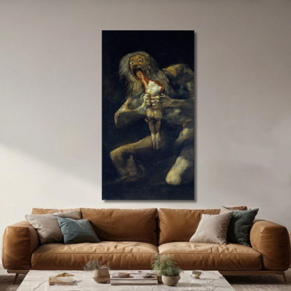 Saturno Divora Suo Figlio Saturno Divora Suo Figlio Francisco de Goya fgy20 quadro stampato su tela