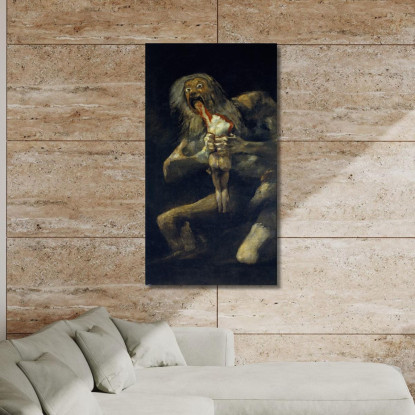 Saturno Divora Suo Figlio Saturno Divora Suo Figlio Francisco de Goya fgy20 quadro stampato su tela