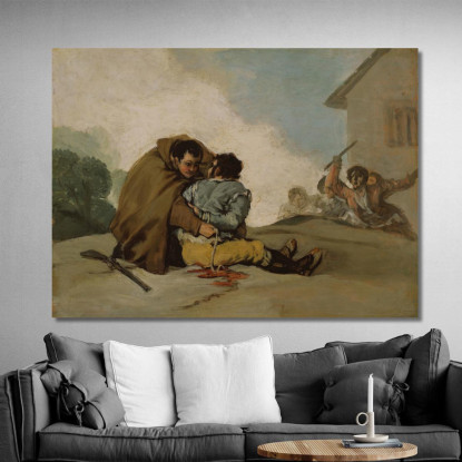 Frate Pedro Lega El Maragato Con Una Corda Francisco de Goya fgy21 quadro stampato su tela