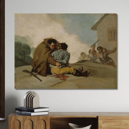 Frate Pedro Lega El Maragato Con Una Corda Francisco de Goya fgy21 quadro stampato su tela