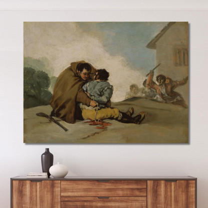 Frate Pedro Lega El Maragato Con Una Corda Francisco de Goya fgy21 quadro stampato su tela