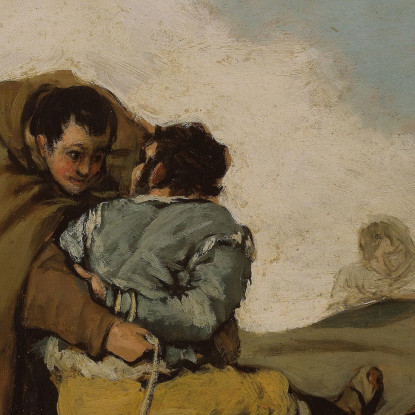 Frate Pedro Lega El Maragato Con Una Corda Francisco de Goya fgy21 quadro stampato su tela