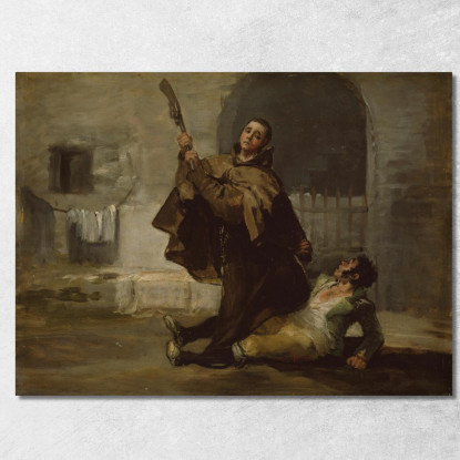 Frate Pedro Colpisce El Maragato Con Il Calcio Della Pistola Francisco de Goya fgy22 quadro stampato su tela