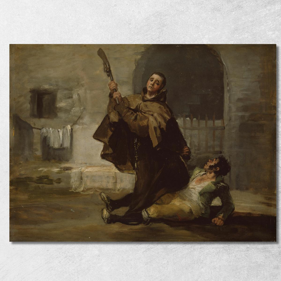 Frate Pedro Colpisce El Maragato Con Il Calcio Della Pistola Francisco de Goya fgy22 quadro stampato su tela