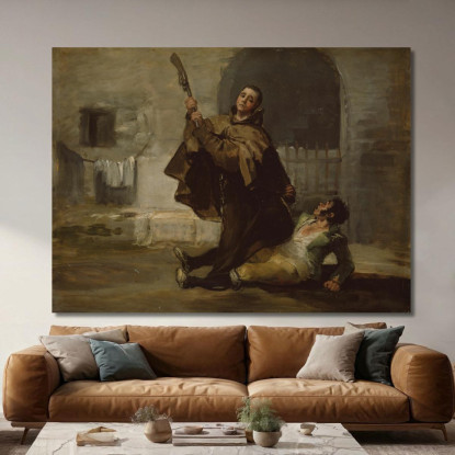 Frate Pedro Colpisce El Maragato Con Il Calcio Della Pistola Francisco de Goya fgy22 quadro stampato su tela