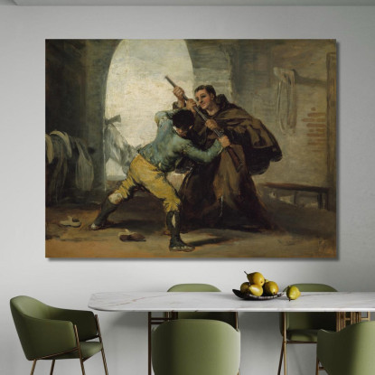 Frate Pedro Strappa La Pistola A El Maragato Francisco de Goya fgy25 quadro stampato su tela