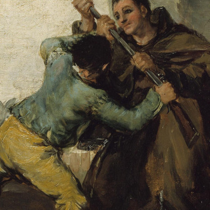 Frate Pedro Strappa La Pistola A El Maragato Francisco de Goya fgy25 quadro stampato su tela