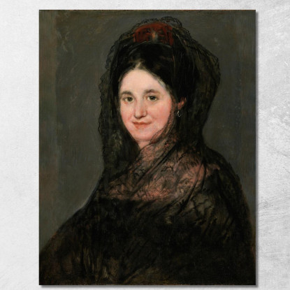 Ritratto Di Una Signora Con Una Mantiglia Nera Francisco de Goya fgy40 quadro stampato su tela