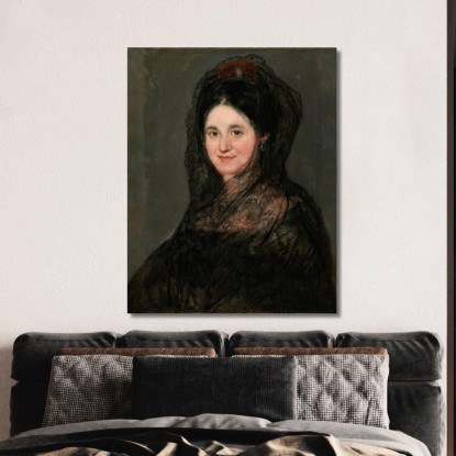 Ritratto Di Una Signora Con Una Mantiglia Nera Francisco de Goya fgy40 quadro stampato su tela