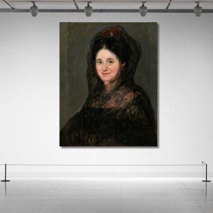 Ritratto Di Una Signora Con Una Mantiglia Nera Francisco de Goya fgy40 quadro stampato su tela