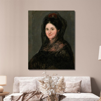Ritratto Di Una Signora Con Una Mantiglia Nera Francisco de Goya fgy40 quadro stampato su tela