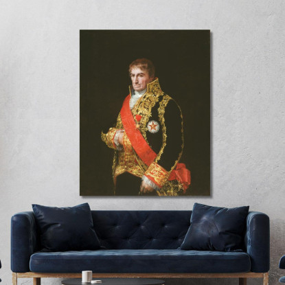 Ritratto Del Generale José Manuel Romero Francisco de Goya fgy46 quadro stampato su tela