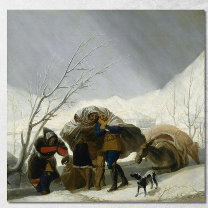 Scena Invernale Francisco de Goya fgy73 quadro stampato su tela