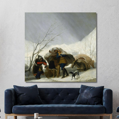 Scena Invernale Francisco de Goya fgy73 quadro stampato su tela