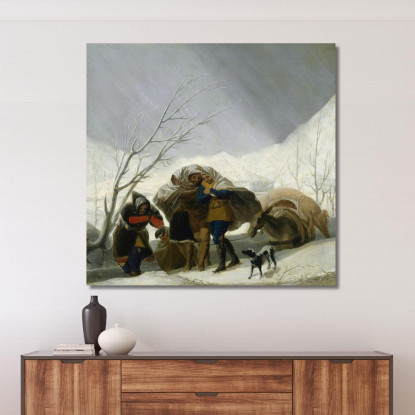 Scena Invernale Francisco de Goya fgy73 quadro stampato su tela