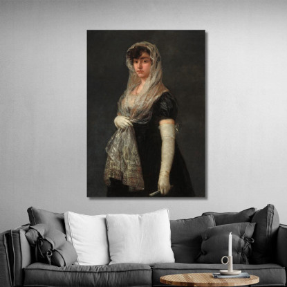 Giovane Donna Che Indossa Una Mantiglia E Una Basquina Francisco de Goya fgy75 quadro stampato su tela