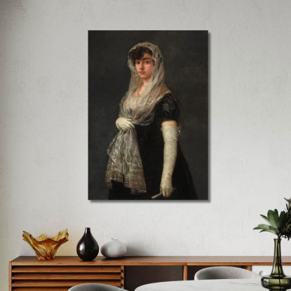 Giovane Donna Che Indossa Una Mantiglia E Una Basquina Francisco de Goya fgy75 quadro stampato su tela