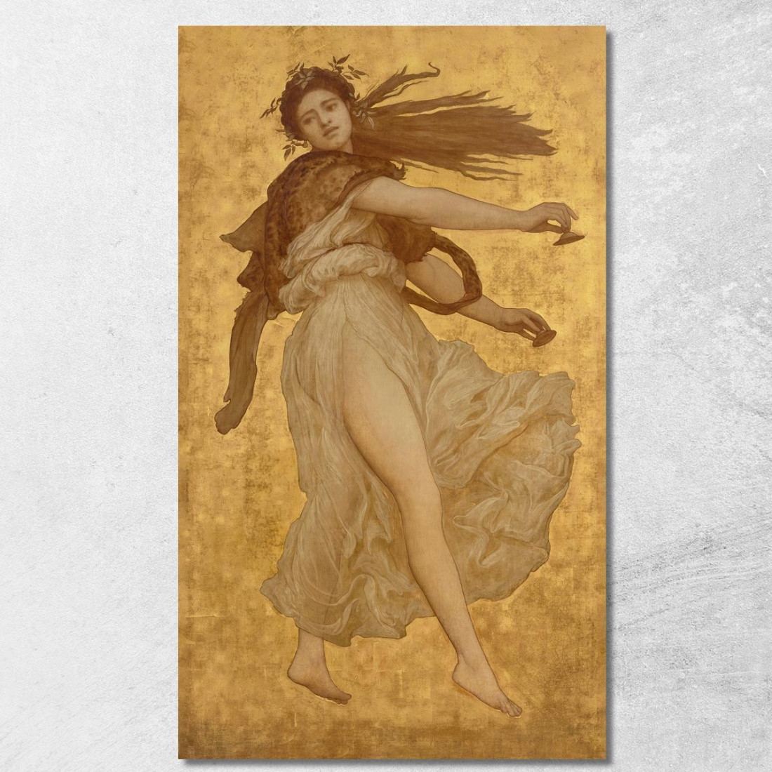 Una Ragazza Che Balla Con I Piatti In Una Veste Bianca Frederic Leighton flg2 quadro stampato su tela