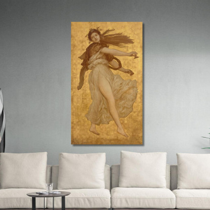 Una Ragazza Che Balla Con I Piatti In Una Veste Bianca Frederic Leighton flg2 quadro stampato su tela