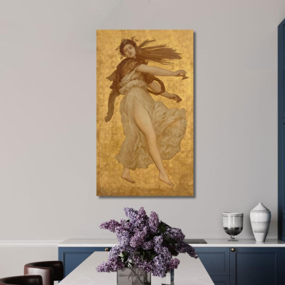 Una Ragazza Che Balla Con I Piatti In Una Veste Bianca Frederic Leighton flg2 quadro stampato su tela