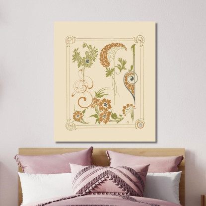 Disegno Astratto Basato Su Fiori E Arabeschi Alphonse Mucha amu4 quadro stampato su tela