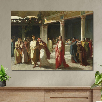 Scena Drammatica In Un Tribunale Frederic Leighton flg16 quadro stampato su tela