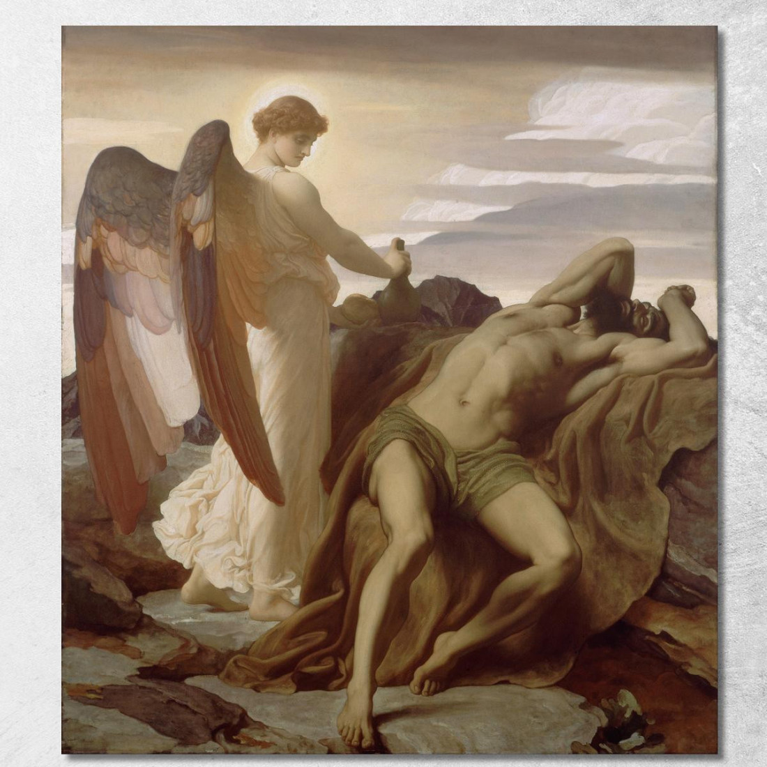 Elia Nel Deserto Frederic Leighton flg18 quadro stampato su tela