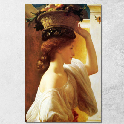 Ragazza Con Un Cesto Di Frutta Data Frederic Leighton flg23 quadro stampato su tela