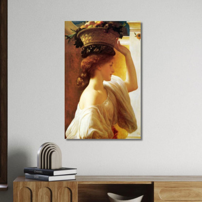Ragazza Con Un Cesto Di Frutta Data Frederic Leighton flg23 quadro stampato su tela