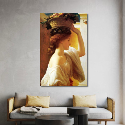 Ragazza Con Un Cesto Di Frutta Data Frederic Leighton flg23 quadro stampato su tela