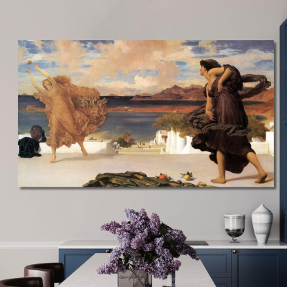 Ragazze Greche Che Giocano A Palla Frederic Leighton flg25 quadro stampato su tela