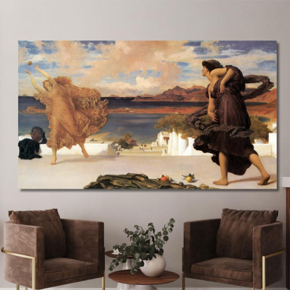 Ragazze Greche Che Giocano A Palla Frederic Leighton flg25 quadro stampato su tela