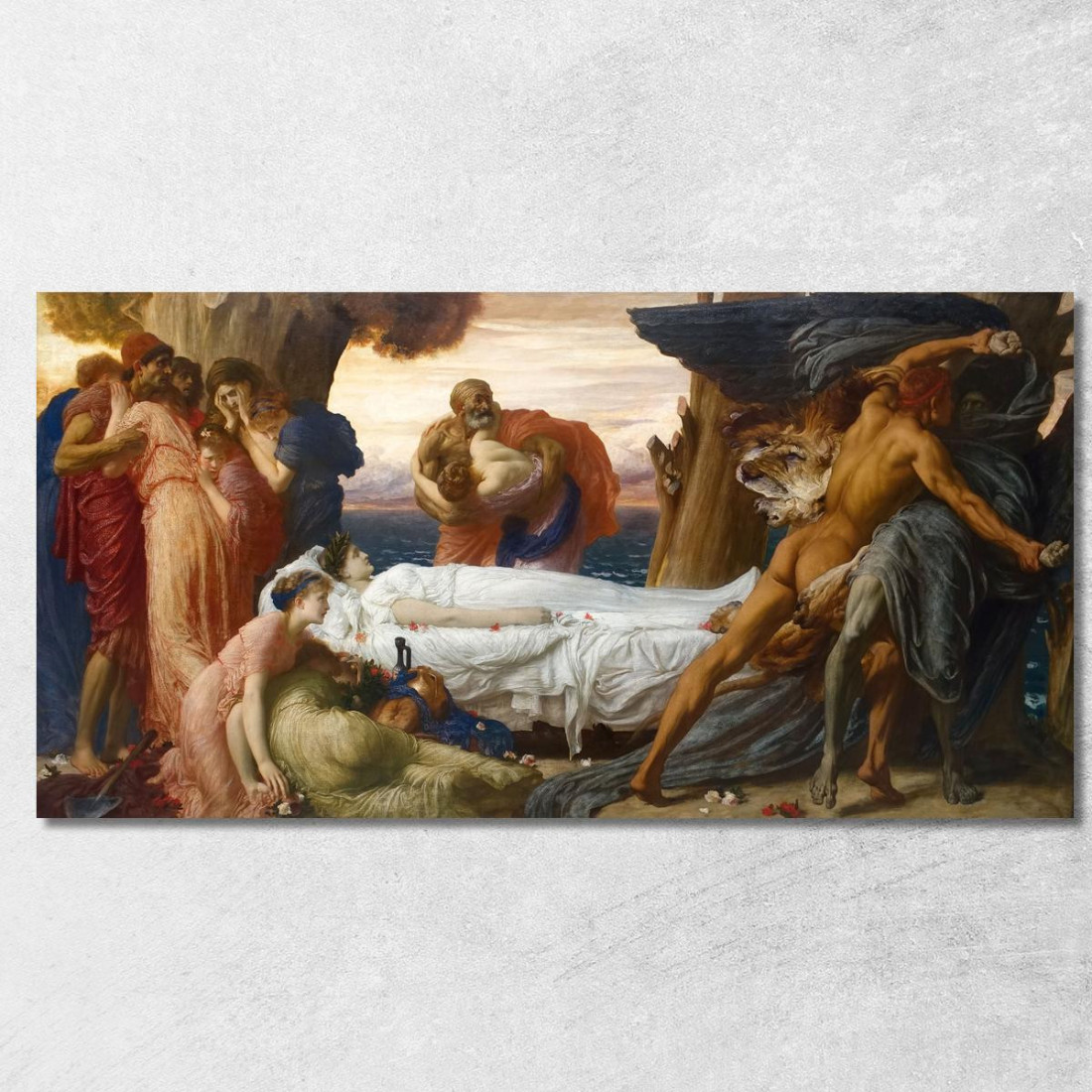 Ercole Lotta Con La Morte Per Il Corpo Di Alcesti Frederic Leighton flg27 quadro stampato su tela