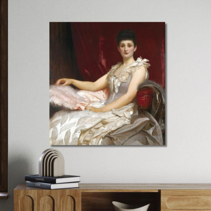 Ritratto Di Amy Augusta Lady Coleridge Frederic Leighton flg48 quadro stampato su tela