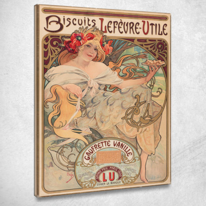 Poster Di Wafer Alla Vaniglia Alphonse Mucha amu10 quadro stampato su tela