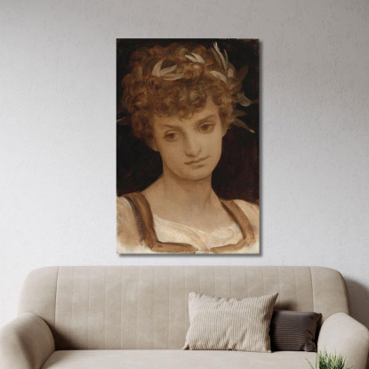 Studio Della Testa Di Una Ragazza Avvolta In Alloro Frederic Leighton flg55 quadro stampato su tela