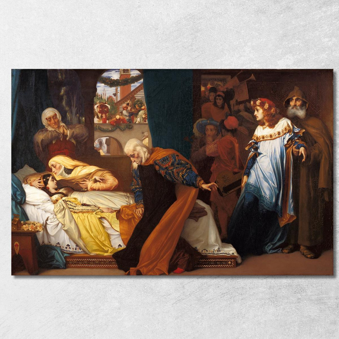 La Finta Morte Di Giulietta Frederic Leighton flg57 quadro stampato su tela