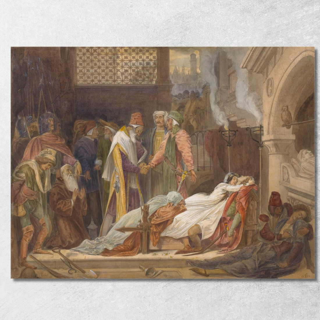 La Riconciliazione Dei Montecchi E Dei Capuleti Frederic Leighton flg61 quadro stampato su tela