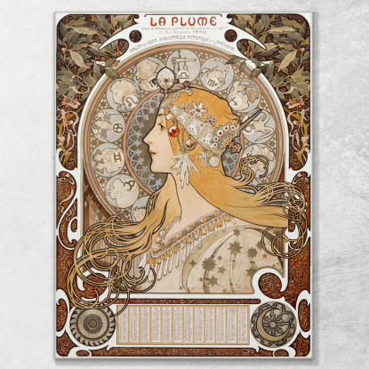 Zodiaco Alphonse Mucha amu11 quadro stampato su tela