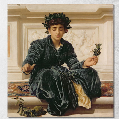 Tessendo La Ghirlanda Frederic Leighton flg66 quadro stampato su tela