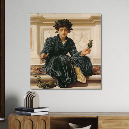Tessendo La Ghirlanda Frederic Leighton flg66 quadro stampato su tela